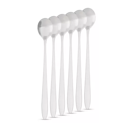 Rozsdamentes acél kávéskanál / latte macchiato kanál - 186 x 30 mm - 6 db / csomag