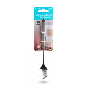   Rozsdamentes acél kávéskanál / latte macchiato kanál - 186 x 30 mm - 6 db / csomag