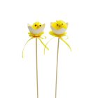 Húsvéti dekoráció - leszúrható tojás csibével - 27 x Ø4,5 cm - 2 db / csomag