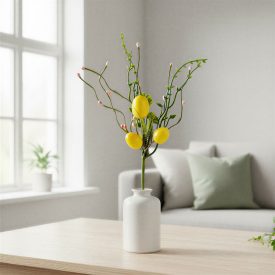 Húsvéti tojásfa ág - sárga - 28 x 16 cm