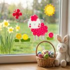 Húsvéti dekoráció - habmatrica - bárányos - 19 x 19 cm