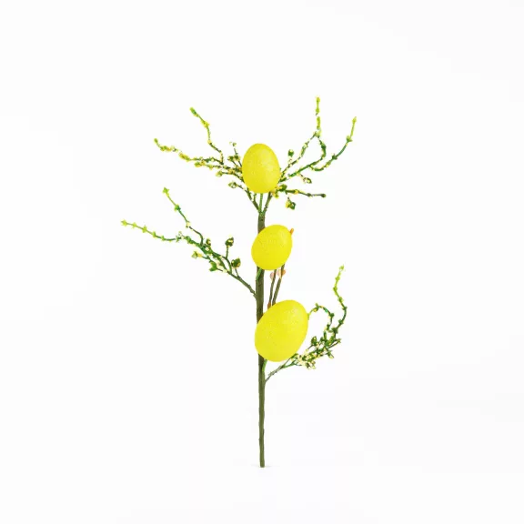 Húsvéti tojásfa ág - csillámos - sárga - 40 x 16 cm Húsvéti tojásfa ág - csillámos - sárga - 40 x 16 cm