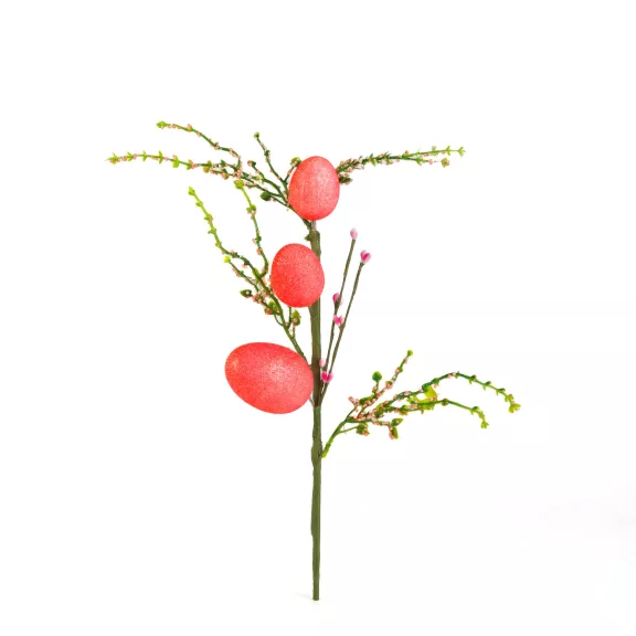 Húsvéti tojásfa ág - csillámos - piros - 40 x 16 cm Húsvéti tojásfa ág - csillámos - piros - 40 x 16 cm