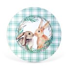 Húsvéti tálca - fém - nyuszis - 33 cm