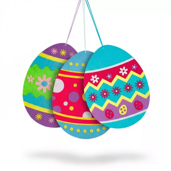 Húsvéti filc függődísz - tojás - 38 cm x 28 cm - 3 féle Húsvéti filc függődísz - tojás - 38 cm x 28 cm - 3 féle