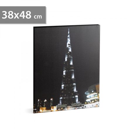 LED-es fali hangulatkép - "Burj Khalifa" - 2 x AA, 38 x 48 cm 58018J