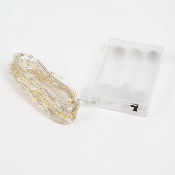 LED fényfüzér - 5 m - 50 LED - hidegfehér - 3 x AA LED fényfüzér - 5 m - 50 LED - hidegfehér - 3 x AA
