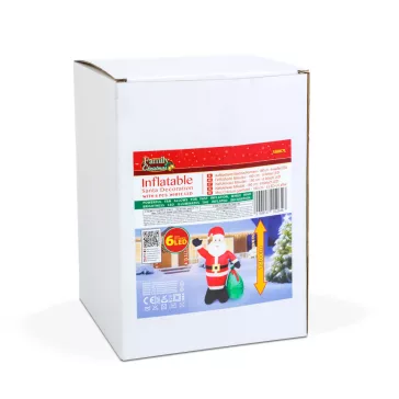   Felfújható Mikulás - 180 cm - IP44 - 6 fehér LED - 100 - 240 V