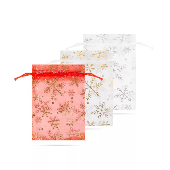 Organza ajándéktasak - 3 féle - 10 x 15 cm Organza ajándéktasak - 3 féle - 10 x 15 cm