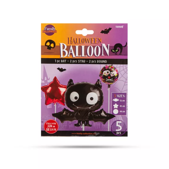 Halloween lufi szett - denevér - 5 db / csomag