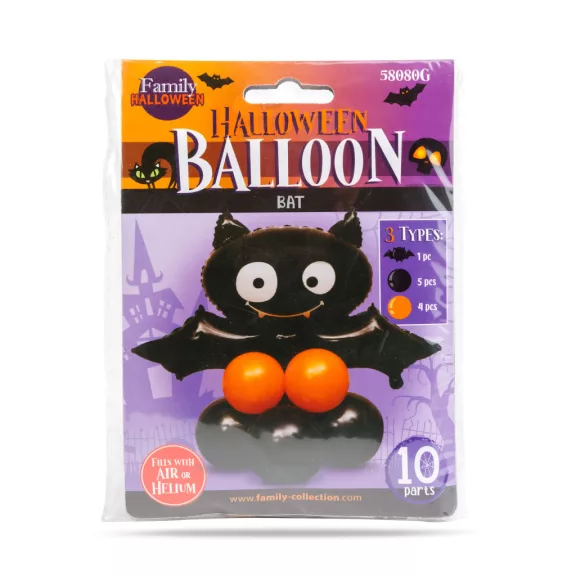 Halloween lufi - denevér - 10 db / csomag Halloween lufi - denevér - 10 db / csomag
