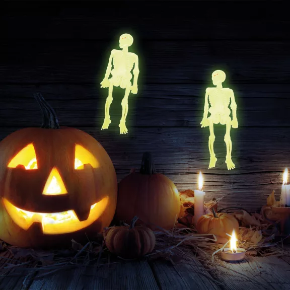 Foszforeszkáló csontváz szett - halloween-i dekoráció - 10 db / csomag Foszforeszkáló csontváz szett - halloween-i dekoráció - 10 db / csomag