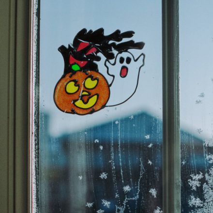 Halloween-i ablakdekor - tök és szellem 58107H