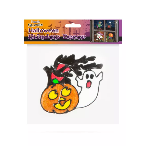 Halloween-i ablakdekor - tök és szellem Halloween-i ablakdekor - tök és szellem
