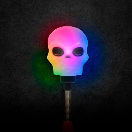 Halloween-i LED lámpa - rugós koponya - elemes 58112C