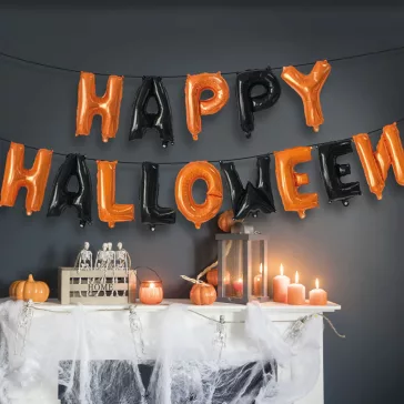   Halloween-i lufi szett - "Happy Halloween" felirat - rögzítő szalaggal
