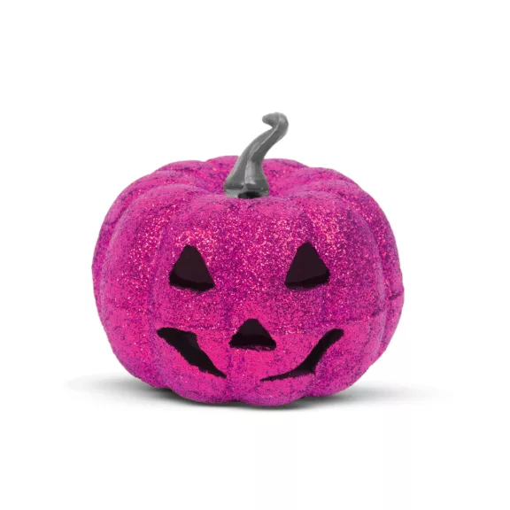 Halloween-i RGB LED dekor - habszivacs tök - lila - 11 cm Halloween-i RGB LED dekor - habszivacs tök - lila - 11 cm