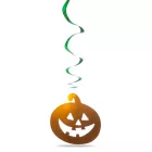 Halloween-i dekoráció szett - 12 db tök - csillogó spirál akasztó