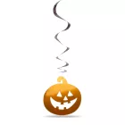 Halloween-i dekoráció szett - 12 db tök - csillogó spirál akasztó