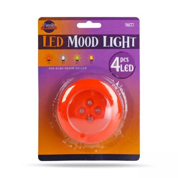 Halloween-i LED hangulatvilágítás - 4 színű LED - 2 x AAA - narancs - 77 x 35 mm Halloween-i LED hangulatvilágítás - 4 színű LED - 2 x AAA - narancs - 77 x 35 mm