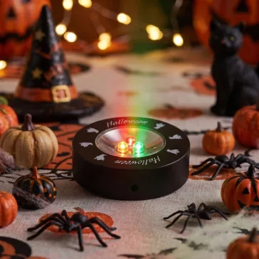   Halloween-i LED hangulatvilágítás - 3 LED - 3 x AAA - fekete, szellem