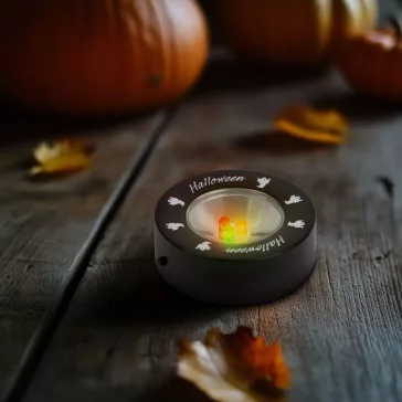   Halloween-i LED hangulatvilágítás - 3 LED - 3 x AAA - fekete, szellem
