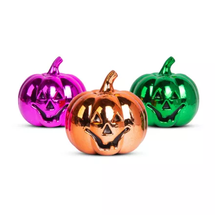 Halloween-i tök dekoráció - fényes - 6 cm - 3 szín / csomag