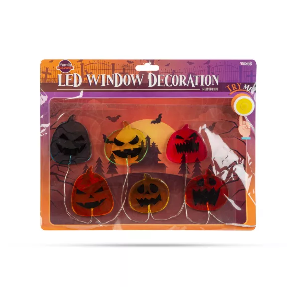Halloween-i LED ablakdekor - gél - tök - 85 cm Halloween-i LED ablakdekor - gél - tök - 85 cm