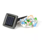 Szolár LED fényfüzér - gomba - 2,4 m - 25 LED - melegfehér