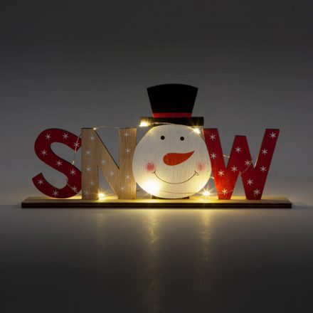 LED-es karácsonyi polcdísz - hóemberes - 24 x 4 x 11 cm 58249B