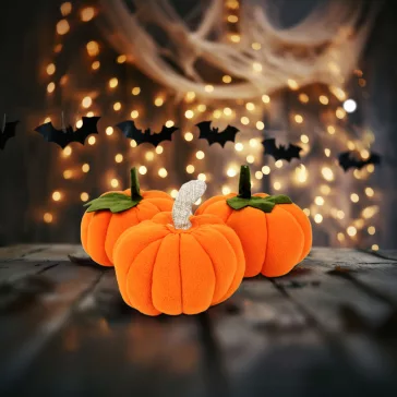   Halloween-i tök dekoráció - 13 x 13 x 14 cm - 3 db / csomag