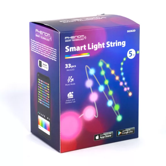 Smart fényfüzér - USB - 33 db RGBIC LED - 5 m - Bluetooth + zene mód - IP65 Smart fényfüzér - USB - 33 db RGBIC LED - 5 m - Bluetooth + zene mód - IP65