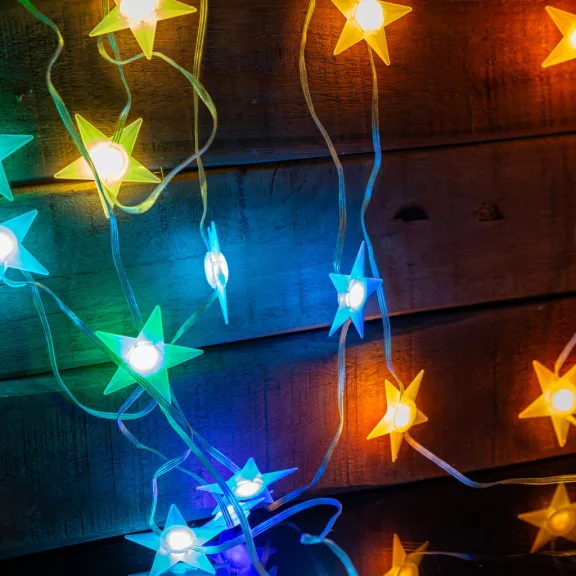 Smart fényfüzér - csillag - zene mód - USB - 25 RGB LED - 5 m - Bluetooth Smart fényfüzér - csillag - zene mód - USB - 25 RGB LED - 5 m - Bluetooth