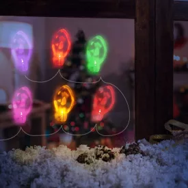   Karácsonyi LED-es fényfüzér - gél ablakmatrica - 6 LED - 2 x AA