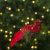 Karácsonyi dísz - csipeszes - glitteres madár - piros - 2 db / csomag