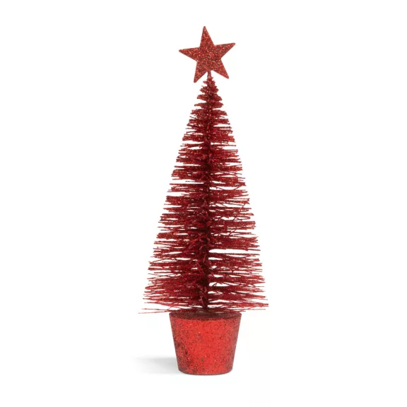 Mini dekor műfenyő - glitteres - 18 cm - 4 szín Mini dekor műfenyő - glitteres - 18 cm - 4 szín