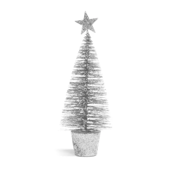 Mini dekor műfenyő - glitteres - 18 cm - 4 szín Mini dekor műfenyő - glitteres - 18 cm - 4 szín
