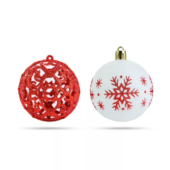 Karácsonyfadísz szett - gömbdísz - 6 cm - 12 db / szett Karácsonyfadísz szett - gömbdísz - 6 cm - 12 db / szett