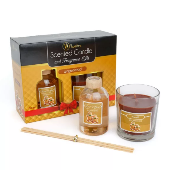 Illatgyertya és illatosító szett - mézeskalács - 120 g + 100 ml Illatgyertya és illatosító szett - mézeskalács - 120 g + 100 ml