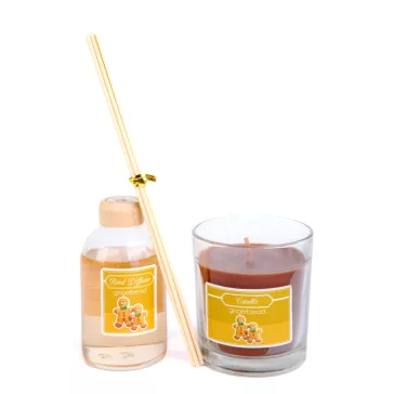   Illatgyertya és illatosító szett - mézeskalács - 120 g + 100 ml