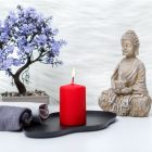 Gyertya - piros, illatmentes - 130 g