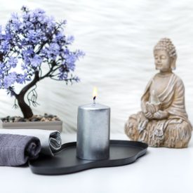 Gyertya - ezüst, illatmentes - 130 g