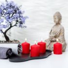 Gyertya szett - piros, illatmentes - 4 x 45 g