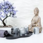 Gyertya szett - ezüst, illatmentes - 4 x 45 g