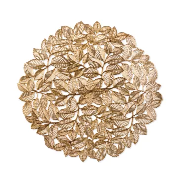   Tányéralátét - arany - fémes hatású - kör - PVC - 38 cm