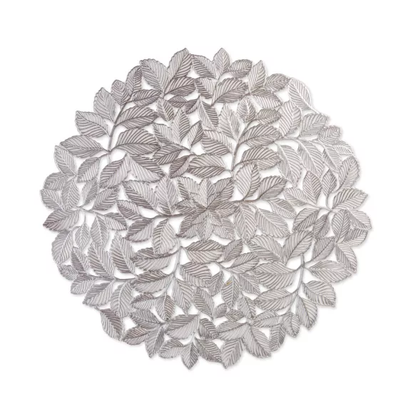 Tányéralátét - ezüst - fémes hatású - kör - PVC - 38 cm