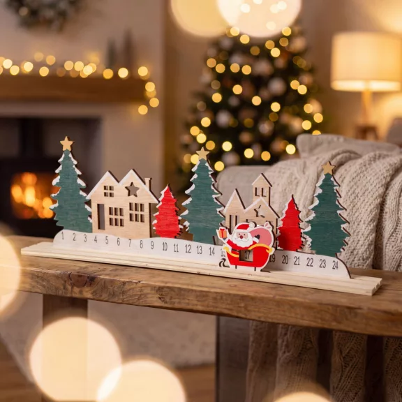 Adventi naptár - karácsonyi falu - MDF - 40 x 12 cm Adventi naptár - karácsonyi falu - MDF - 40 x 12 cm