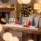 Adventi naptár - karácsonyi falu - MDF - 40 x 12 cm