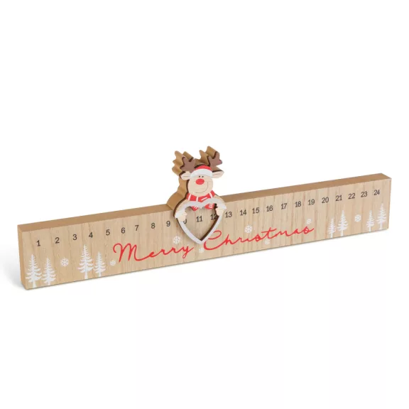 Adventi naptár - "Merry Christmas" rénszarvas - MDF - 40 x 11 cm Adventi naptár - "Merry Christmas" rénszarvas - MDF - 40 x 11 cm