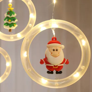   LED-es fényfüggöny - mikulás - 1,8 x 0,5 m - 125 melegfehér LED